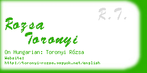 rozsa toronyi business card
